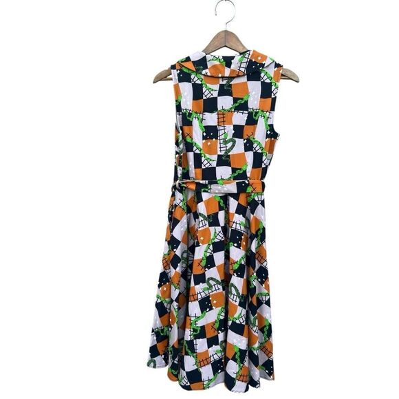 Miss Lulo JANI" SNAKE AND LADDER dress size meduim Beetle Juice Pin Up‎ Retro - Picture 3 of 5